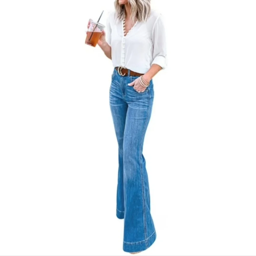 bebe -- vtg denim super flare jeans - Picture 8 of 8